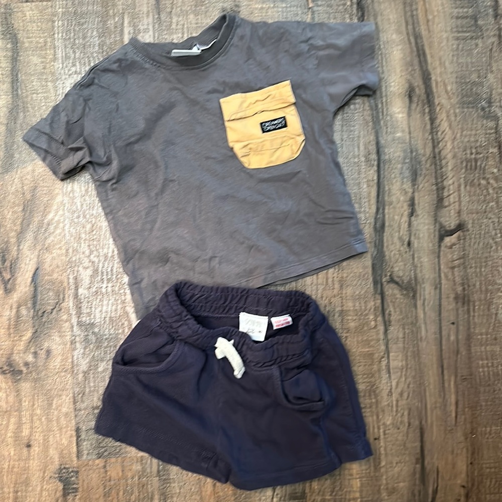 Zara short and shirt bundle . Bought separately selling together Size 9-12.